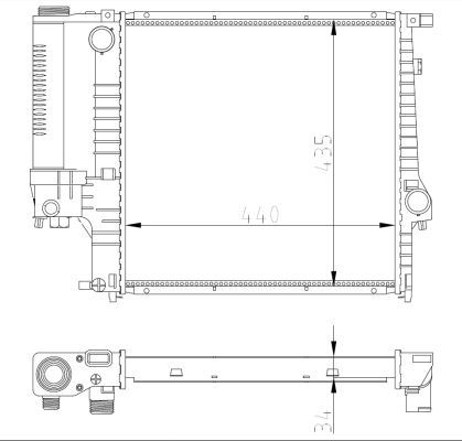 Радиатор, охлаждение двигателя NRF 53849A