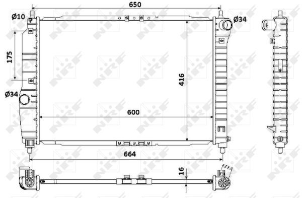 Радиатор, охлаждение двигателя NRF 53902