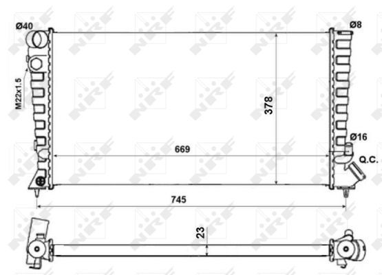 Радиатор, охлаждение двигателя NRF 58189A