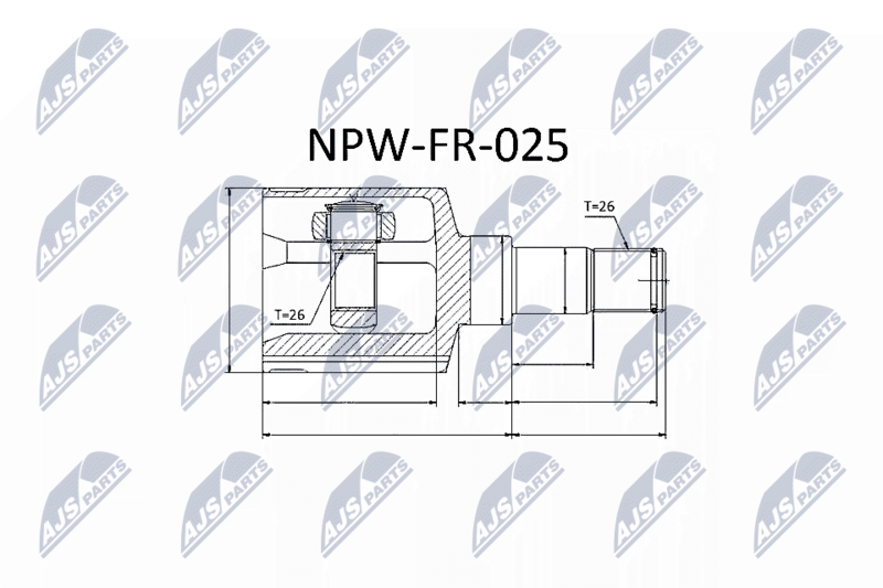 Шарнирный комплект, приводной вал NTY NPWFR025