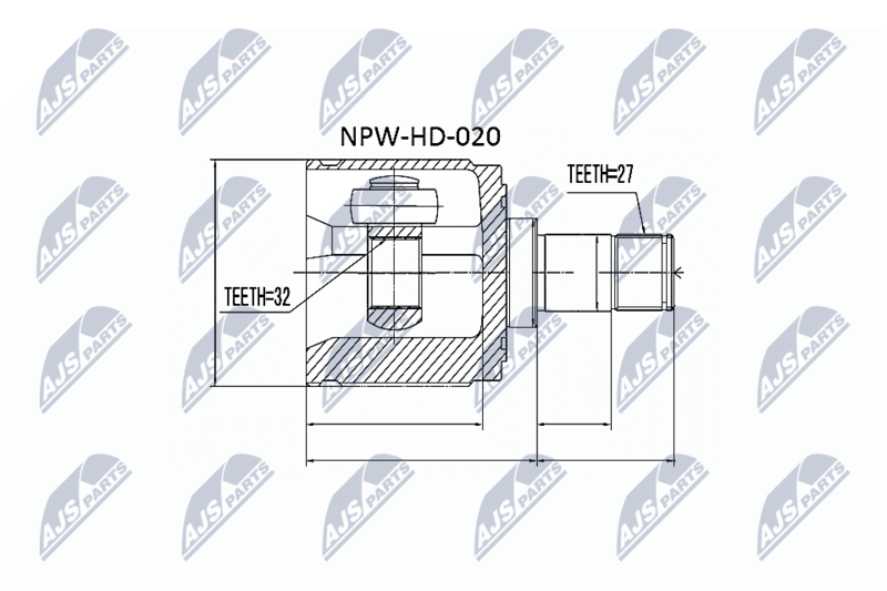 Шарнирный комплект, приводной вал NTY NPWHD020