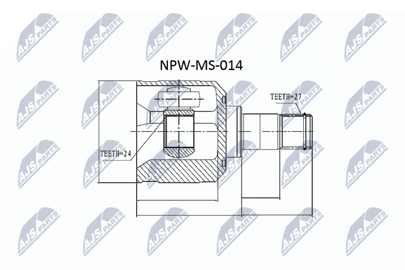 Шарнирный комплект, приводной вал NTY NPWMS014