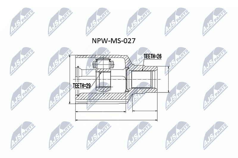 Шарнирный комплект, приводной вал NTY NPWMS027