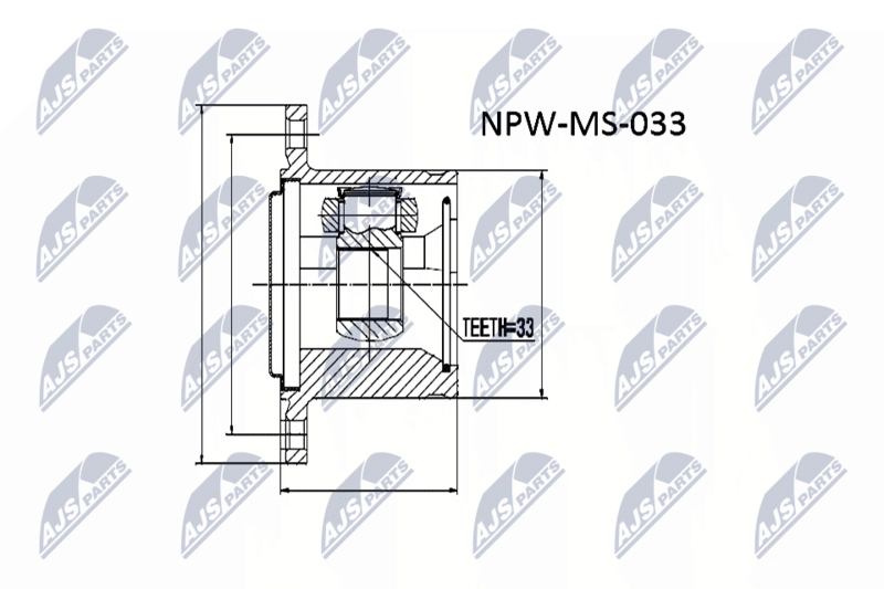 Шарнирный комплект, приводной вал NTY NPWMS033