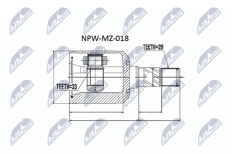Шарнирный комплект, приводной вал NTY NPWMZ018