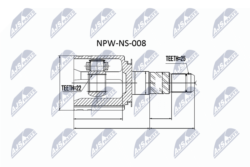 Шарнирный комплект, приводной вал NTY NPWNS008
