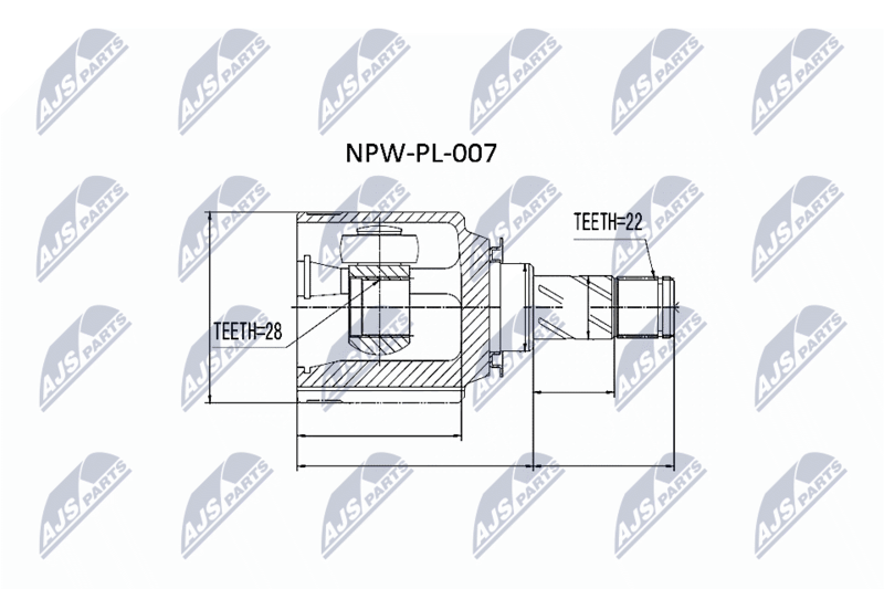 Шарнирный комплект, приводной вал NTY NPWPL007