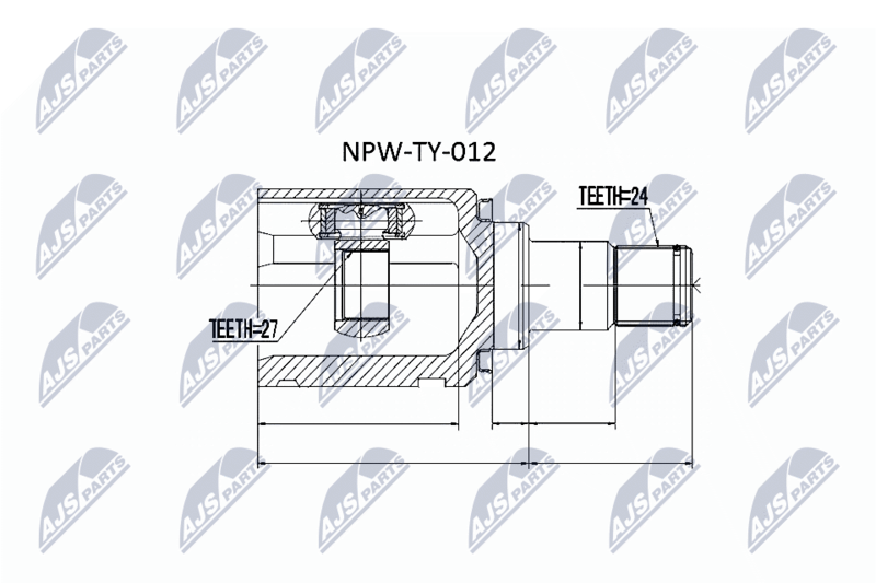 Шарнирный комплект, приводной вал NTY NPWTY012