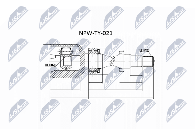 Шарнирный комплект, приводной вал NTY NPWTY021
