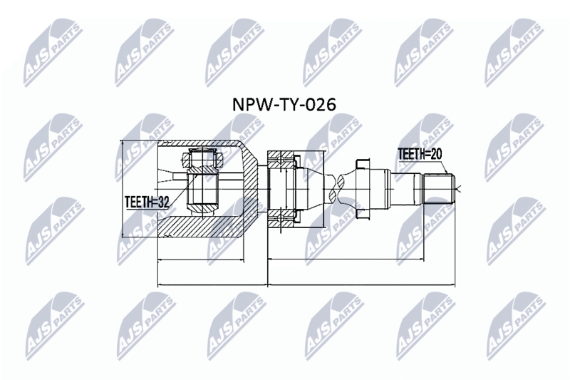 Шарнирный комплект, приводной вал NTY NPWTY026