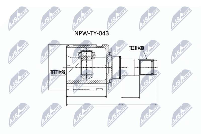 Шарнирный комплект, приводной вал NTY NPWTY043