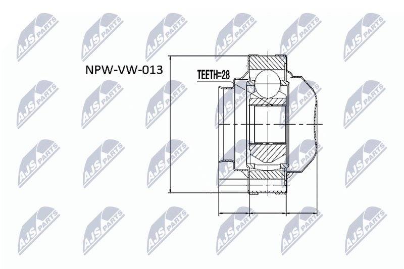 Шарнирный комплект, приводной вал NTY NPWVW013
