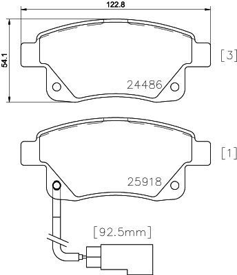 Комплект тормозных колодок, дисковый тормоз PAGID 8DB355012781
