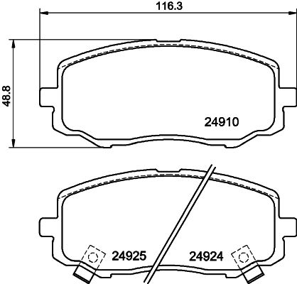 Комплект тормозных колодок, дисковый тормоз PAGID 8DB355014901