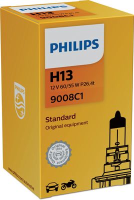 Лампа накаливания, фара дальнего света PHILIPS 9008C1