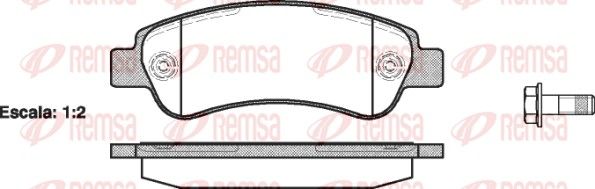Комплект тормозных колодок, дисковый тормоз REMSA 123800