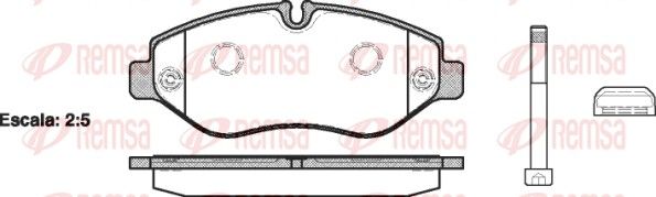 Комплект тормозных колодок, дисковый тормоз REMSA 124510