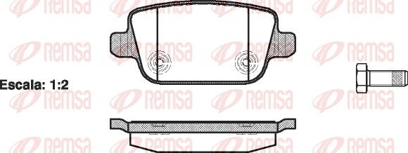 Комплект тормозных колодок, дисковый тормоз REMSA 125600