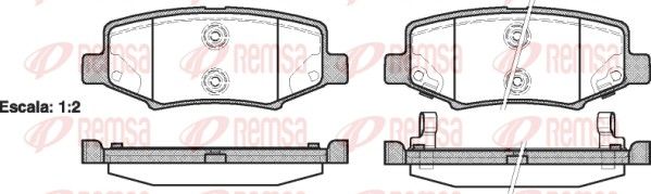 Комплект тормозных колодок, дисковый тормоз REMSA 126402