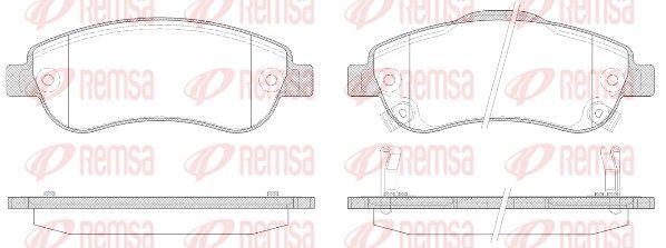 Комплект тормозных колодок, дисковый тормоз REMSA 128902