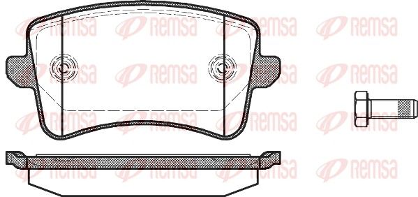 Комплект тормозных колодок, дисковый тормоз REMSA 134300