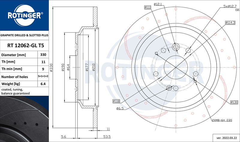 Тормозной диск ROTINGER RT12062GLT5