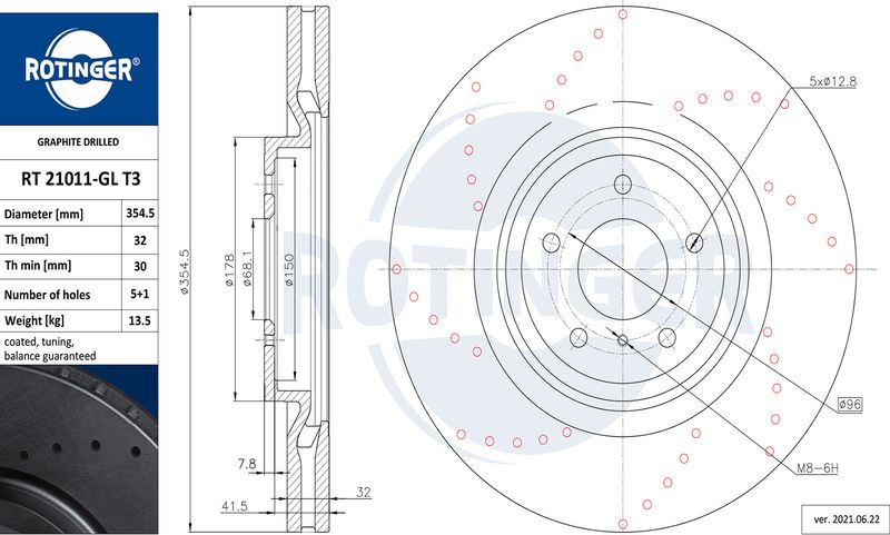 Тормозной диск ROTINGER RT21011GLT3