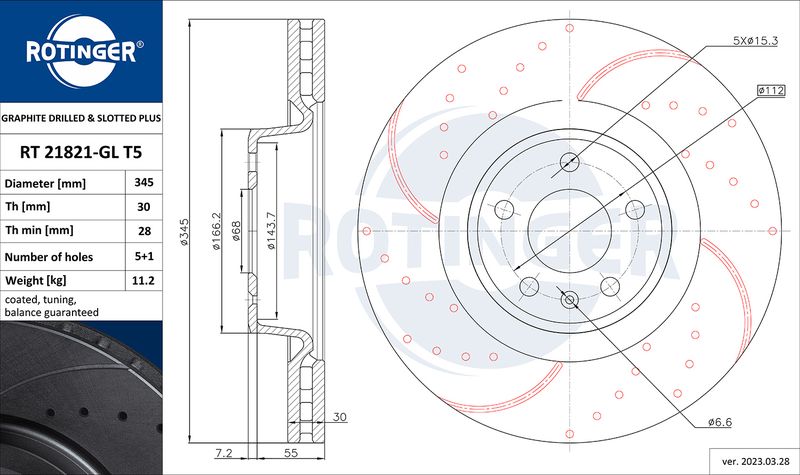Тормозной диск ROTINGER RT21821GLT5