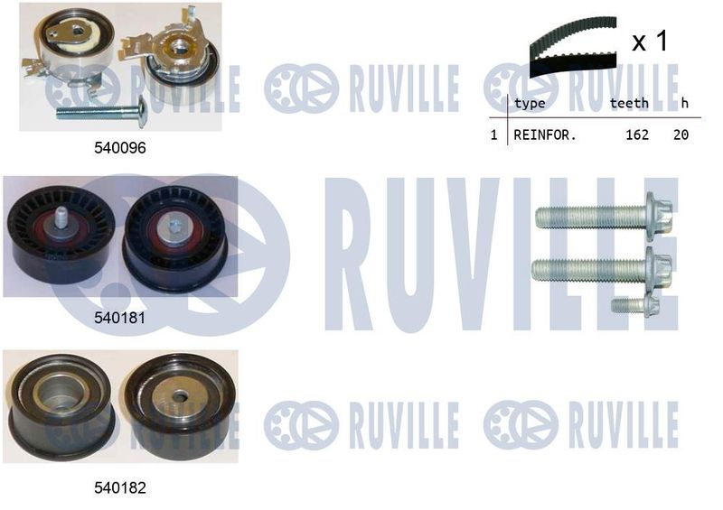 Комплект ремня ГРМ RUVILLE 550040