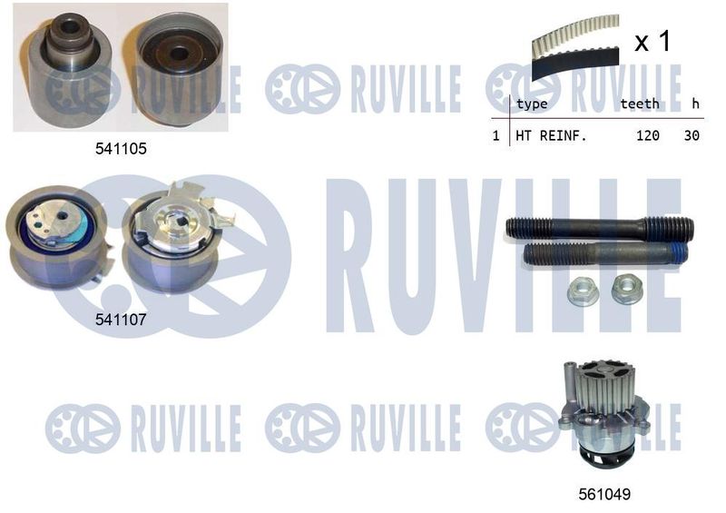 Водяной насос + комплект зубчатого ремня RUVILLE 5500613
