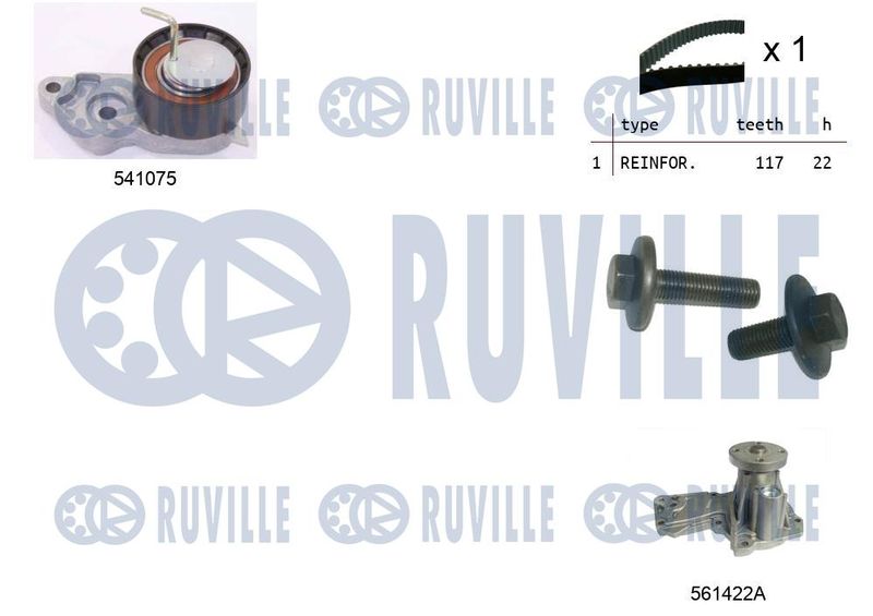 Водяной насос + комплект зубчатого ремня RUVILLE 5500642