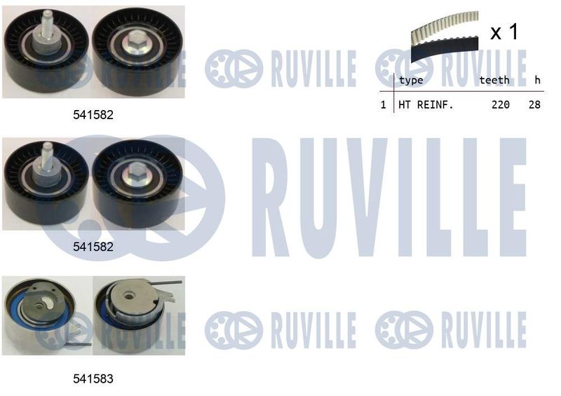 Комплект ремня ГРМ RUVILLE 550272