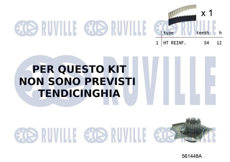 Водяной насос + комплект зубчатого ремня RUVILLE 55B0021