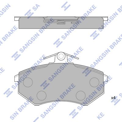 Комплект тормозных колодок, дисковый тормоз SANGSIN SP1043
