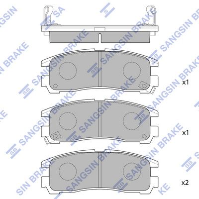 Комплект тормозных колодок, дисковый тормоз SANGSIN SP1046R