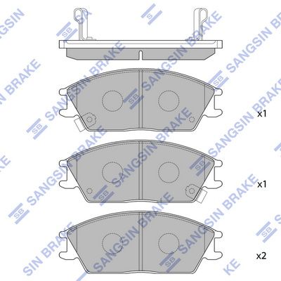 Комплект тормозных колодок, дисковый тормоз SANGSIN SP1047SD