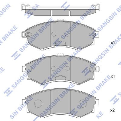 Комплект тормозных колодок, дисковый тормоз SANGSIN SP1048