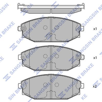 Комплект тормозных колодок, дисковый тормоз SANGSIN SP1053