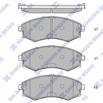 Комплект тормозных колодок, дисковый тормоз SANGSIN SP1054F