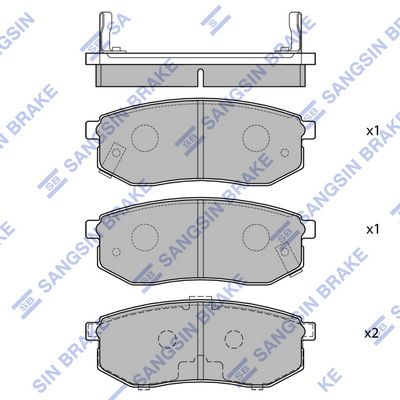 Комплект тормозных колодок, дисковый тормоз SANGSIN SP1054R