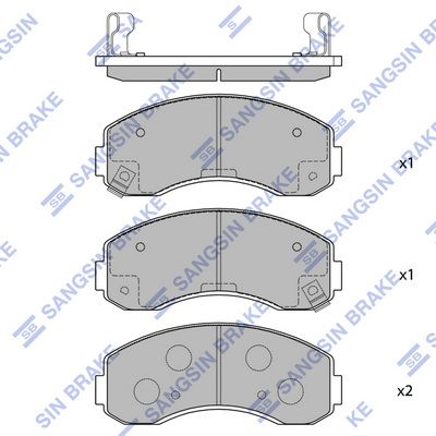 Комплект тормозных колодок, дисковый тормоз SANGSIN SP1056