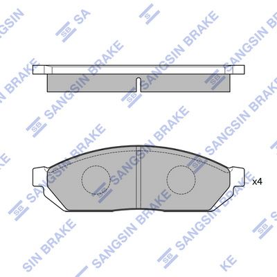 Комплект тормозных колодок, дисковый тормоз SANGSIN SP1059