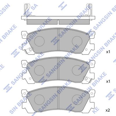 Комплект тормозных колодок, дисковый тормоз SANGSIN SP1060R