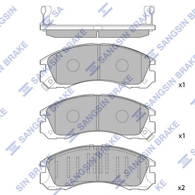 Комплект тормозных колодок, дисковый тормоз SANGSIN SP1068