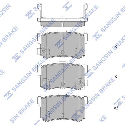 Комплект тормозных колодок, дисковый тормоз SANGSIN SP1074