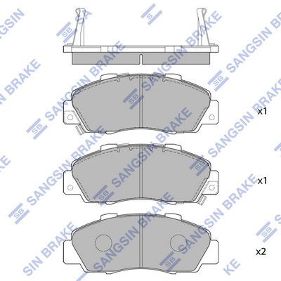 Комплект тормозных колодок, дисковый тормоз SANGSIN SP1076F