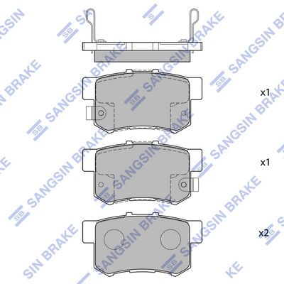Комплект тормозных колодок, дисковый тормоз SANGSIN SP1076R