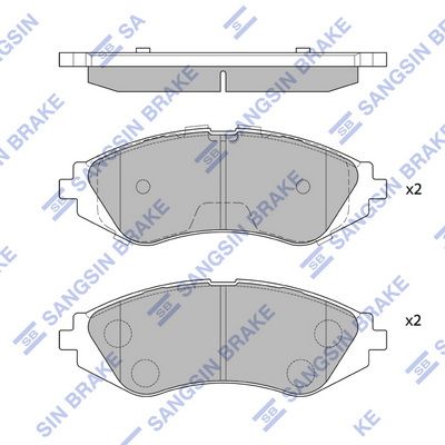 Комплект тормозных колодок, дисковый тормоз SANGSIN SP1077
