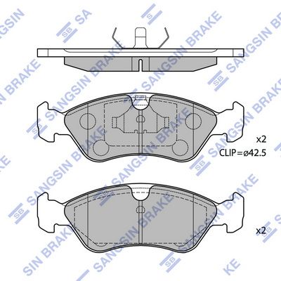 Комплект тормозных колодок, дисковый тормоз SANGSIN SP1078