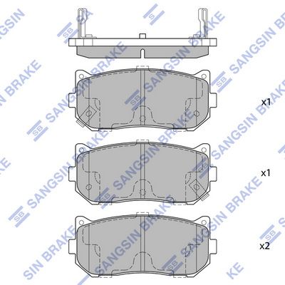 Комплект тормозных колодок, дисковый тормоз SANGSIN SP1079R